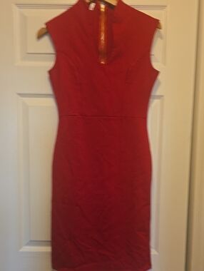 Rolla Coster Vibrant Red Sleeveless Sheath Dress with Zip